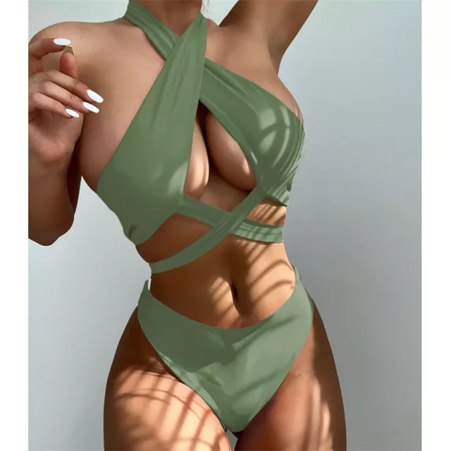 Bikini | Bandage Solid Swimwear Women