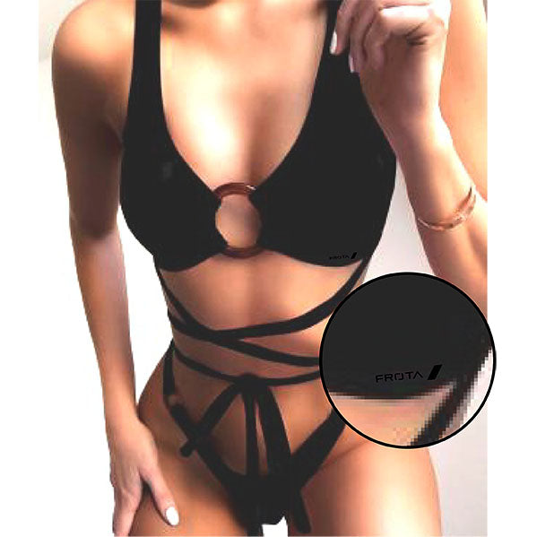 Bikini | black bandage crisscross